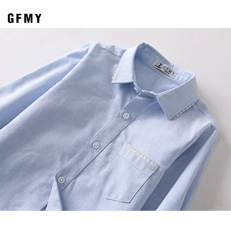 Autumn New Shirts Boys Classical 100% Cotton Long-Sleeve Shirts Kids Children 4 Year-14 Years Teen Tops