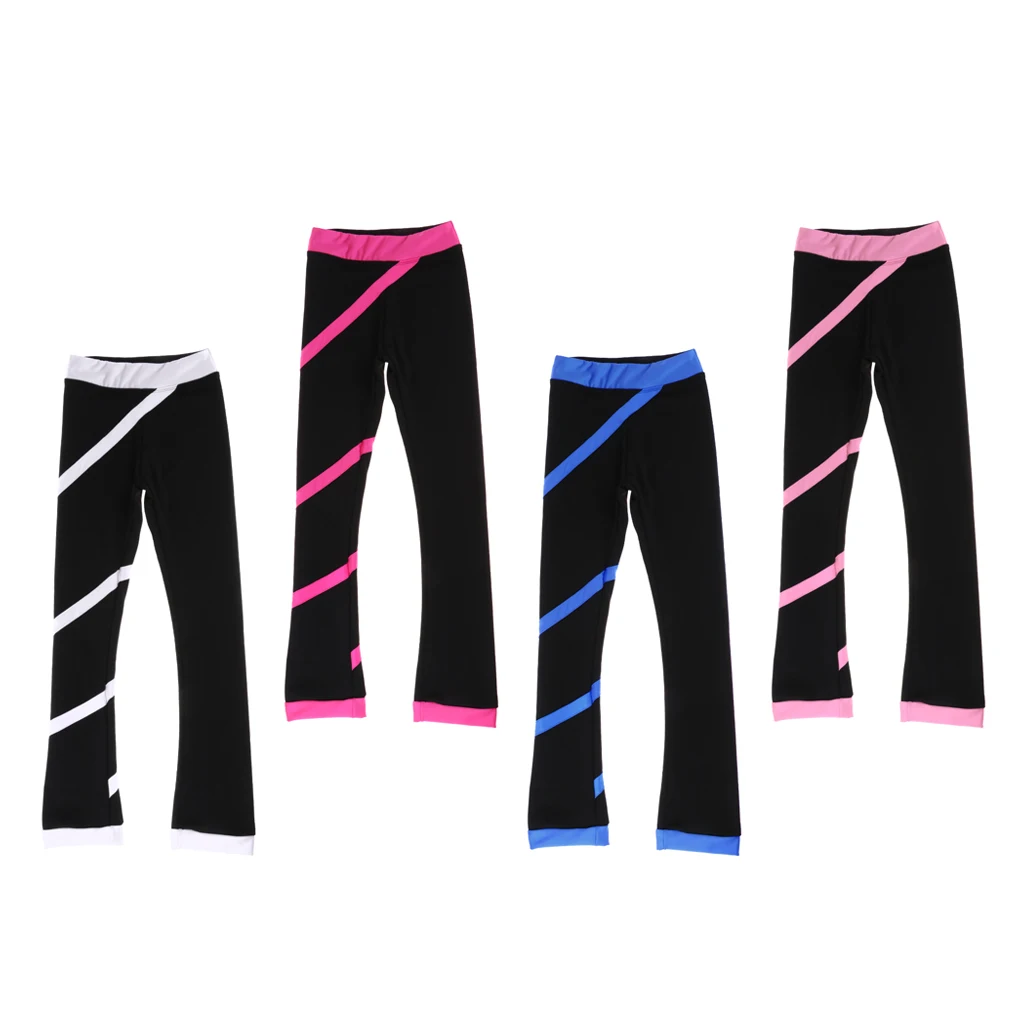 Women Girls Ice Skating Pants Figure Skate Trousers Tights Legging with Fleece Lining Ice Skating Practice Trousers Long Pants