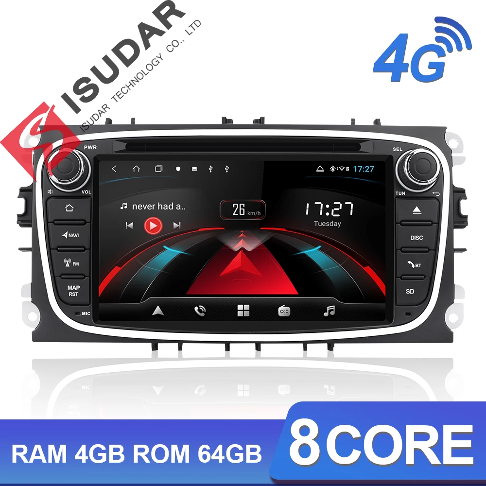 Isudar H53 Android 2 Din Авторадио для FORD/Focus/Mondeo/S MAX/C MAX/Galaxy Автомобильный мультимедийный