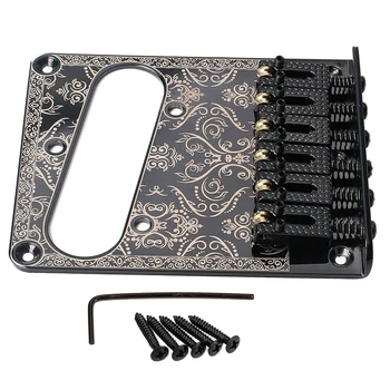 

Electric Guitar Ashtray Style Bridge Saddles Set Parts for Electric Guitar Black Print