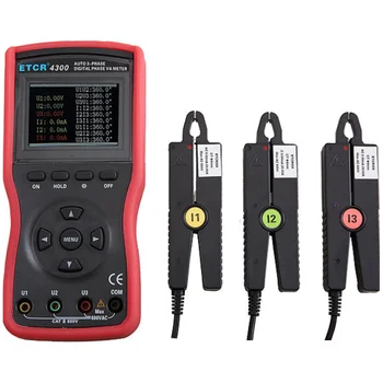 

ETCR4300 Three-phase Digital Phase Voltmeter CT Size: Φ8mm 600V,Simultaneous Measurement of UU, II, UI Phase,Range: 0.0°~360.0°.