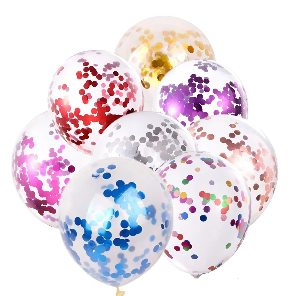 

5pcs 12 Inch Glitter Confetti Balloons Latex Ballon Birthday Party Decorations Wedding Valentine's Day Decor Balloons Supplies