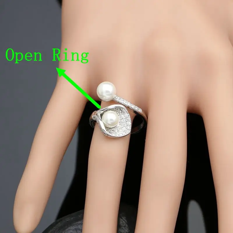 Ювелирные наборы для невесты из стерлингового серебра 925 пробы белые жемчужные