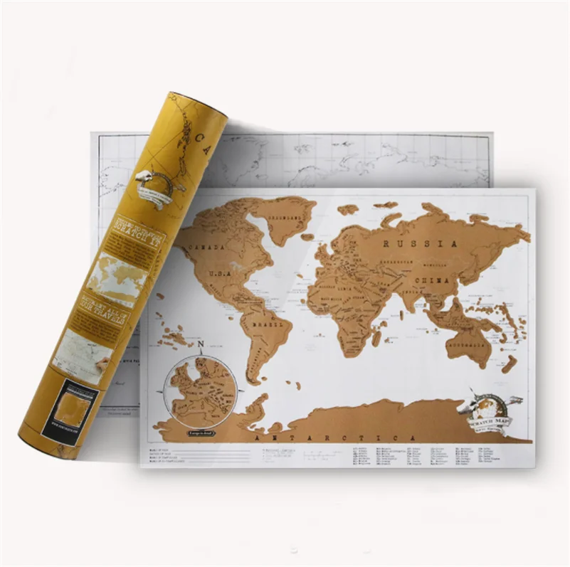 Делюкс скретч-карта мира на заказ поездок постер с атласом новости 42x30 см - Цвет: 007
