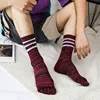 Veridical 5 Pairs/Lot Large Size Five Finger Socks Man Cotton Colorful Striped Business Compression Dress Long Socks With Toes ► Photo 2/6