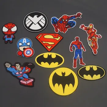 

Superhero Superman Spiderman Iron Man Hulk Embroidery Iron On/Sew on Patches for cartoon DIY Clothes Decoration Stickers