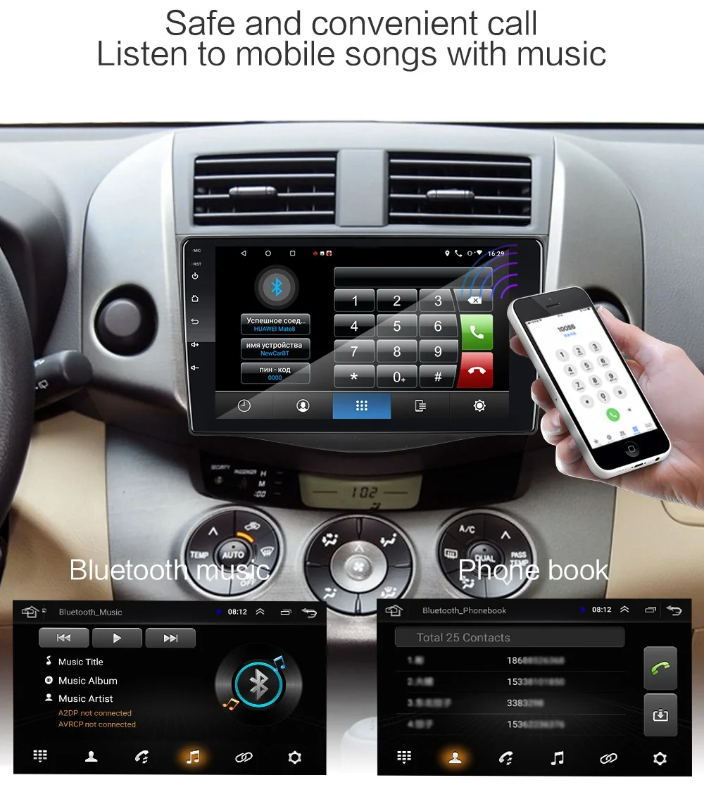 Автомагнитола 2 din 1" Android мультимедийный плеер gps wifi Bluetooth плеер для Toyota Volkswagen hyundai Киа Renault Suzuki 1G 2G 4