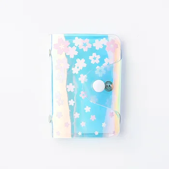 

Cute Heart Laser Card Holder Cherry Blossom Strawberry Series Card Holder Card Storage Bag Mini Coin Purse Female Card Wallet
