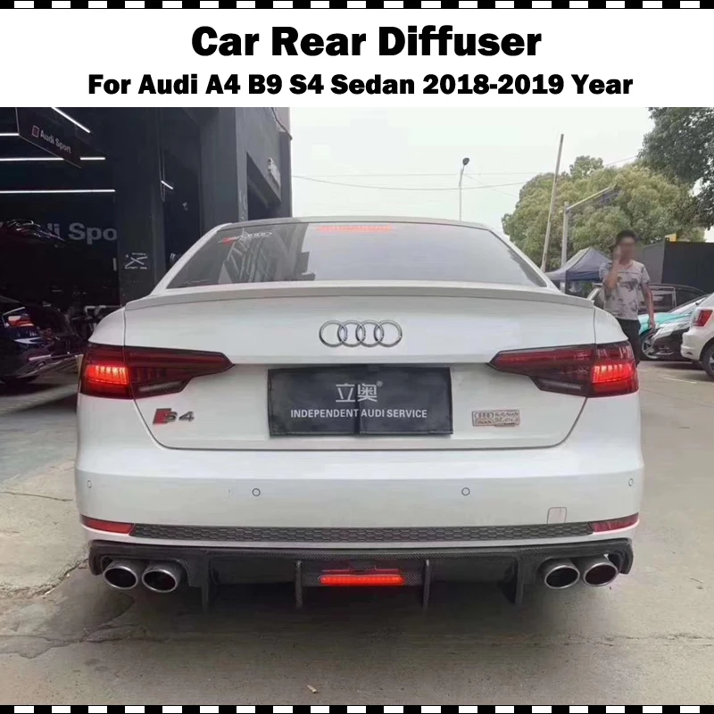 Для Audi A4 b9 углеродное волокно задний диффузор A4 S4 задний спойлер для губ CF Стайлинг Sline спортивная защита заднего бампера
