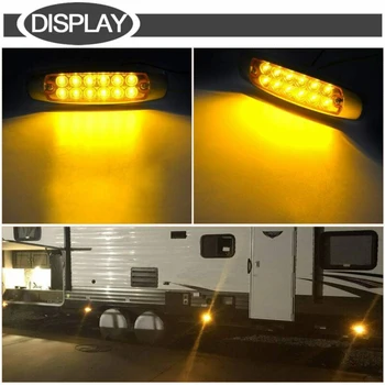 

W/ Screw Marker Light Sealed Oval Waterproof 20PCS Amber Clearance 12 LED