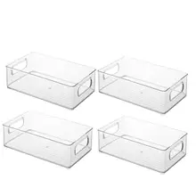 

Refrigerator Organizer Box Clear Plastic Pantry Food Storage Box With Handles For Vegetables Fruit Yogurt Cheese Meat