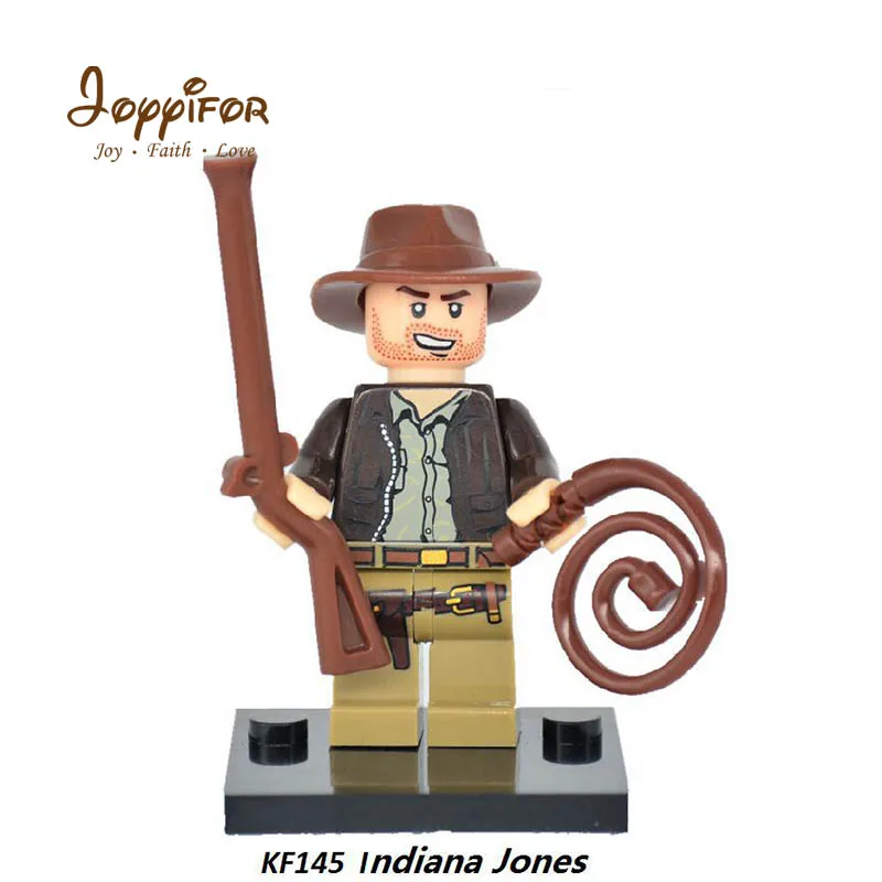 

Super Heroes Cool Man Indiana Jones West Cowboys with Gun Whip Characters Model Action Figures Building Blocks for Children Toys