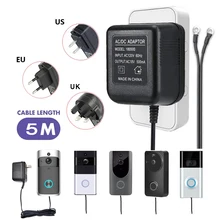 Transformateur ca 18V, 5 mètres, câble wi-fi, sonnette, adaptateur d'alimentation de caméra, pour vidéo IP, sonnette sans fil, entrée 110V-240V