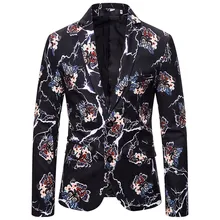 Костюм с блейзером Для мужчин платье Костюм с цветами лацканы Slim Fit кнопка стильный пиджак, пиджак, Для мужчин Блейзер 9,27