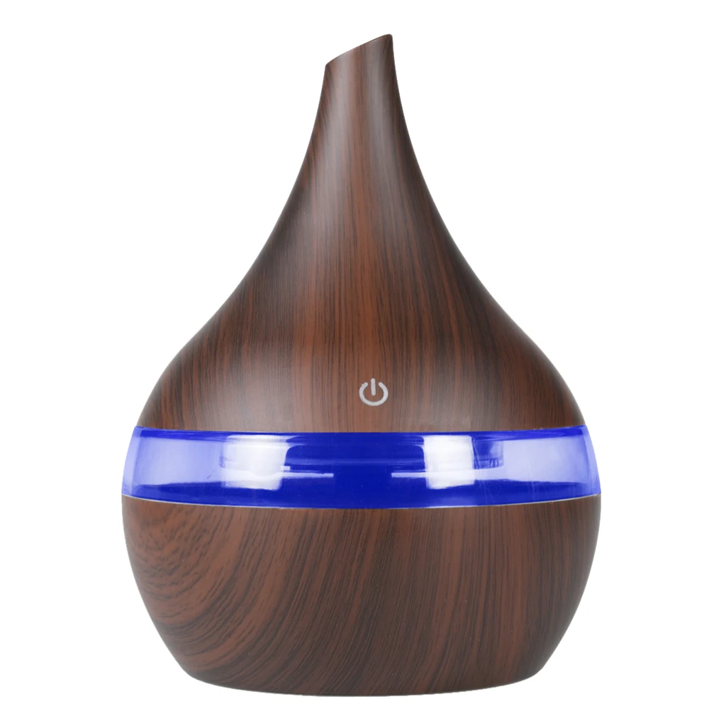 

300ml Wooden Textured Humidifier Oil Essential Diffuer w/ LED Light