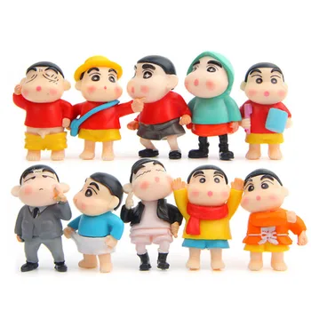 

10pcs/lot Life Crayon Shin-chan Cosplay Cute Figures Toys PVC Action Figure Collectible Model Toy Micro Landscape For Garden