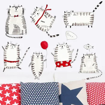 

Cool Living Room Bedroom-Style Restaurant Corridor Stairs Decorations Stickers Creative Cute Playful Cat Wall Stickers