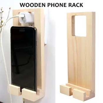 

Mobile Phone Holder Wooden Wall Hanging Convenient Mobile Phone Support Mobile Phone Rack Organization Practical Office