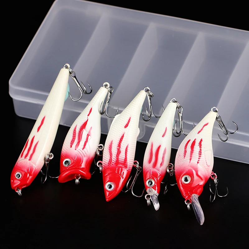Cat Claw 5 pcs Fishing  Lure Big Artificial Popper Lure Loud Sound Fishing Bass 3D Eyes Bluefish Tuna Swing Carp Bait Treble