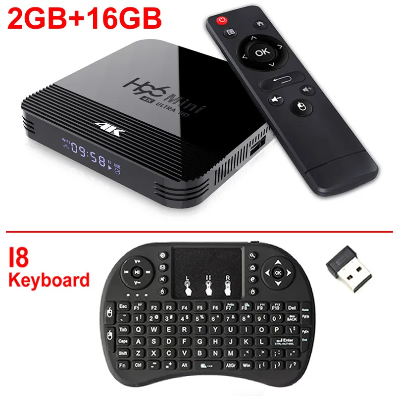 H96 мини H8 Смарт ТВ приставка Android 9,0 Rockchip RK3229A 2 Гб ОЗУ 16 Гб ПЗУ 2,4G/5G двойной wifi BT4.0 4K HDR H.265 телеприставка - Цвет: 2GB 16GB and i8