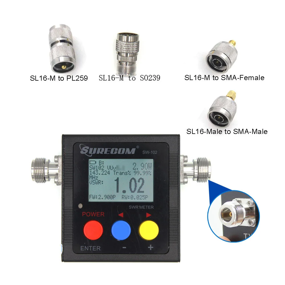 The Latest  version Surecom SW-102 125-525Mhz VHF/UHF Antenna Power & SWR MeterDigital VHF/UHF SWR & POWER WATT METER long range walkie talkies Walkie Talkie