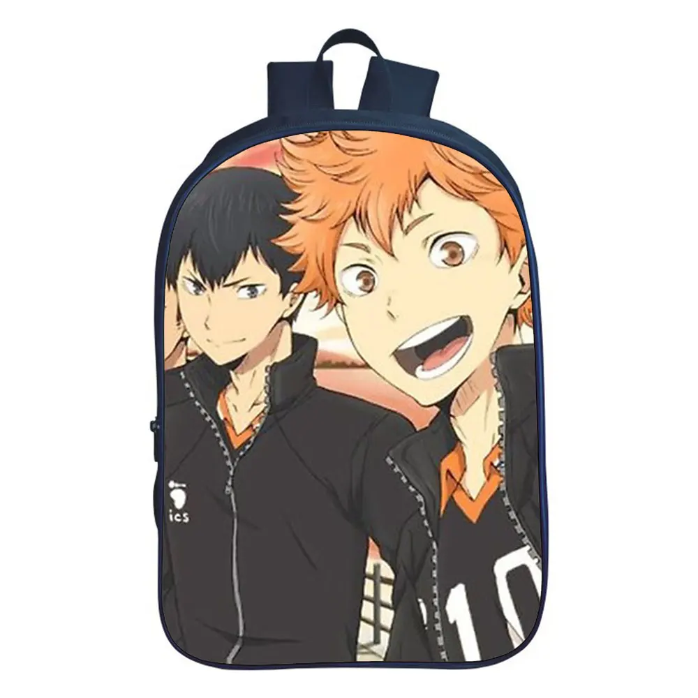 Hot Japanese Anime Haikyuu School Bag Boy Backpack Teenager Backpacks College Style Travel Double-layer Backpack