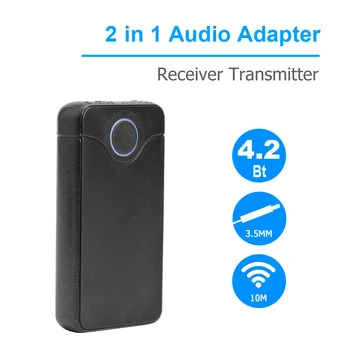 

Bluetooth 5.0 Remote Transmitter Receiver 3.5mm USB Charging High Sound Quality Wireless Audio Adapter Automatic Connection