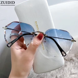 2021 Rimless Sunglasses Women Fashion Oculos De Sol Feminino Zonnebril Dames Moda Mujer Lunette De Soleil Femme Glasses Okulary