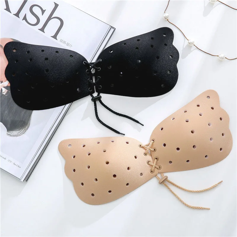 

Breathable Hole Bandage Cloth Underwear Nudebra Silicone Wedding Dress Push Up Breast Pad Sexy Bra for Women Gym
