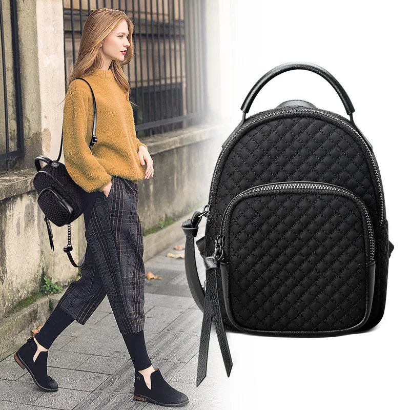 

Backpack Women Korean Style PU Leather Shoulder Bag For Teenage Girls Multi-Function Small Bagpack Female