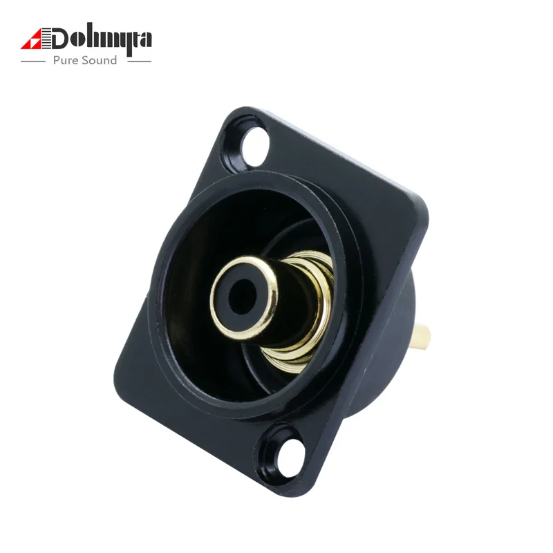 

1pc High Quality Soldered Gold Plated RCA Female Black Panel Socket RCA Jack Panel Chassis Mount Square Red&White