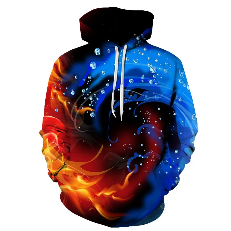 

Yellow And Blue 3D Fire autumn Men Skull Sweatshirt Women Hoodies outwear Winter Handsome Hooded Male 3D Hoody hip hop clothes