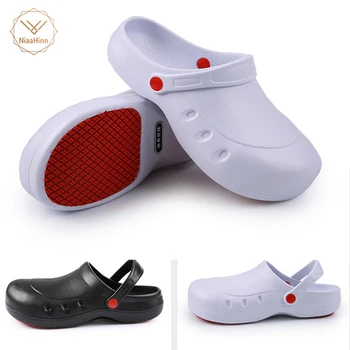 キッチン作業靴ノンスリップ防水耐油黒鋼つま先キャップ作業安全シェフの靴ホテルレストラン調理スリッパ