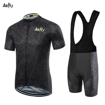 

Aofly Cycling Jersey Short sleeve Set Starry sky dot constellation map Animated 9DGEL Pants Breathable Summer bicycle clothes