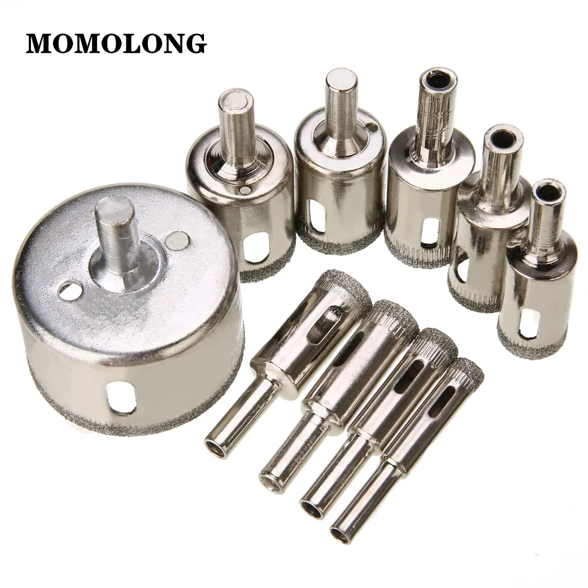10/15/30Pcs Diamond Coated Drill Bit  Glass Ceramic Hole Saw  3-50mm Drilling Bits For Tile Marble Glass Ceramic For Power Tools