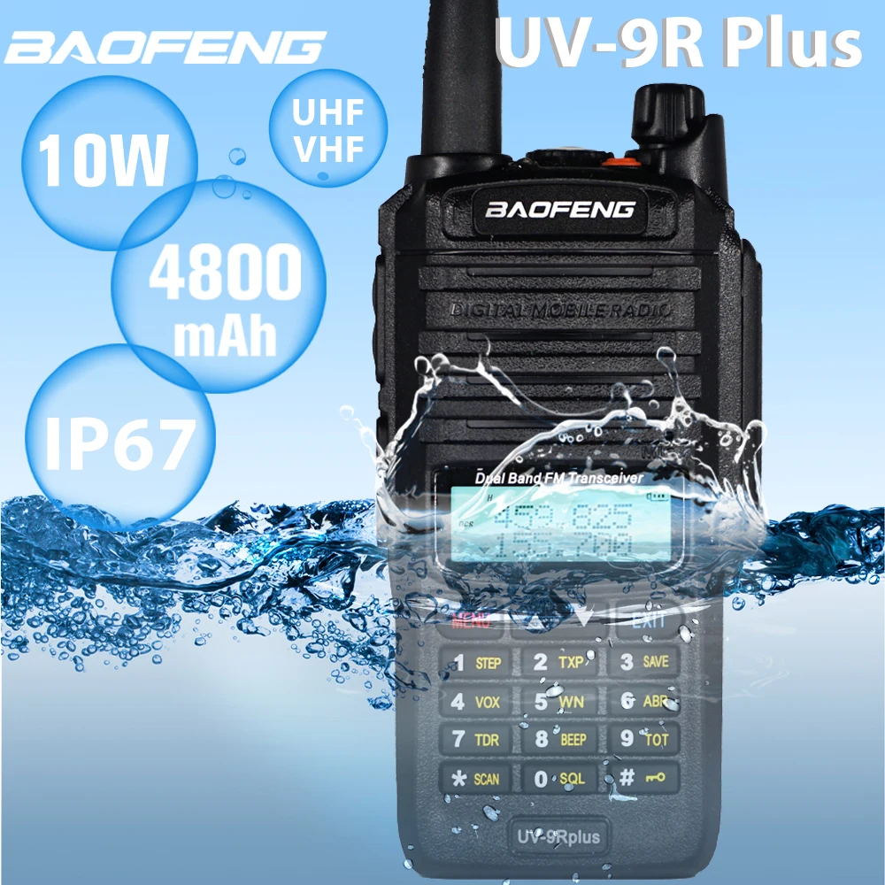 Обновление Водонепроницаемый IP67 Baofeng UV-9R плюс иди и болтай Walkie Talkie “иди Мощность