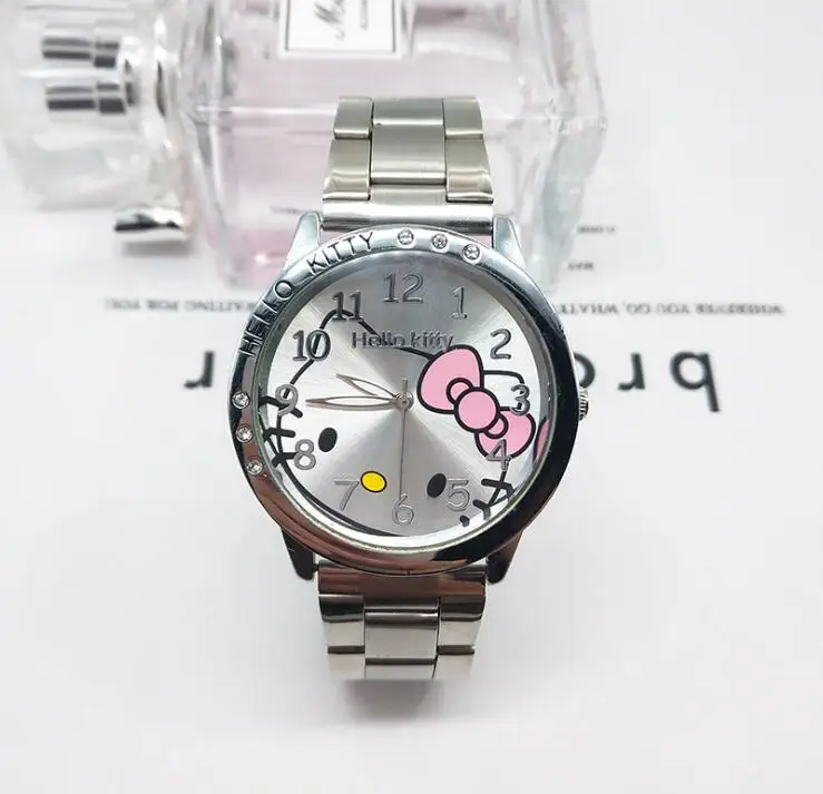 Hellokitty милые Мультяшные кварцевые наручные часы, детские часы hello Kitty, женские часы, подарок для мальчиков и девочек,, relojes