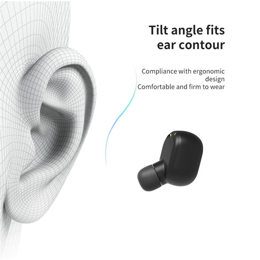 TWS Earphone Bluetooth Headset Wireless Headphones Bluetooth 5 0 HIFI Mini Sports Running Earphone for iOS Android Phones