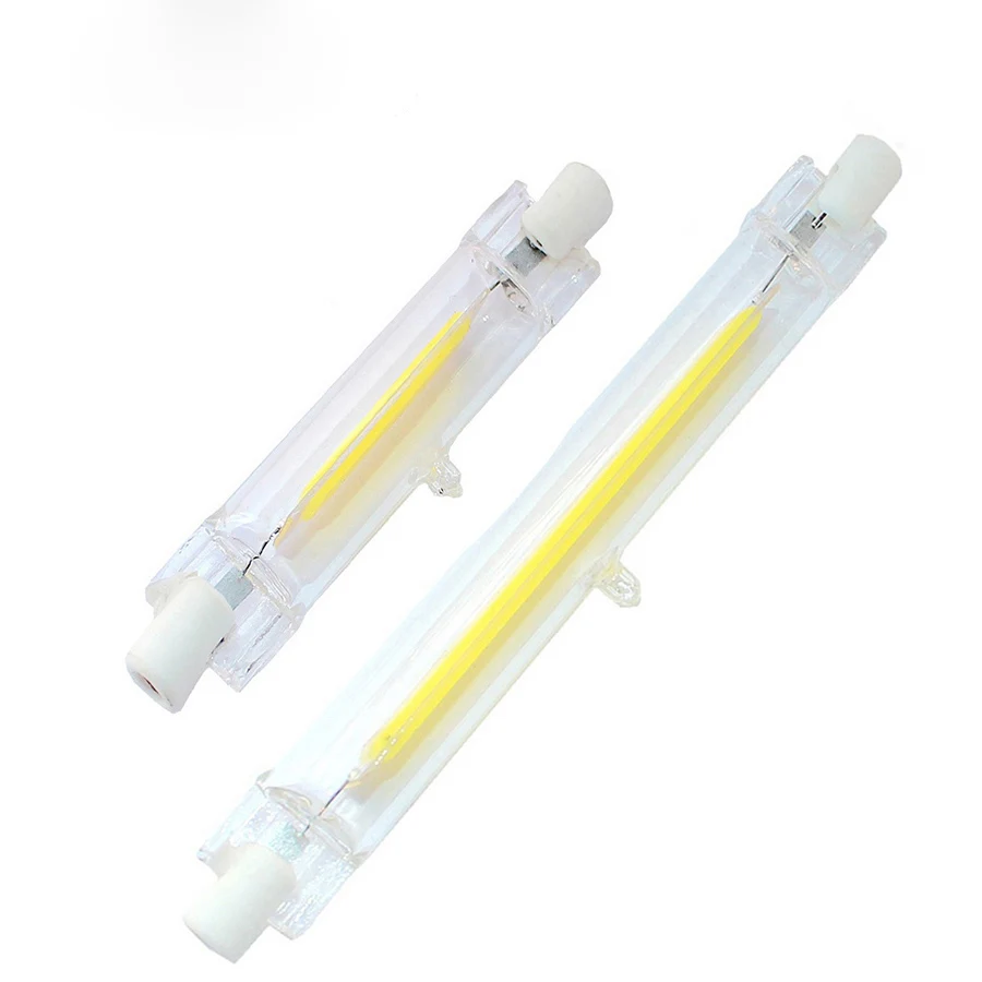 Dimmable Glass Tube Light LED R7S 78mm 118mm Instead Of Halogen Lamp Cob 220V 230V Energy Saving R7S Led Bulb 5W 10W 2-Pack,by LLP-LED Wattage : 78MM 5W Cool white