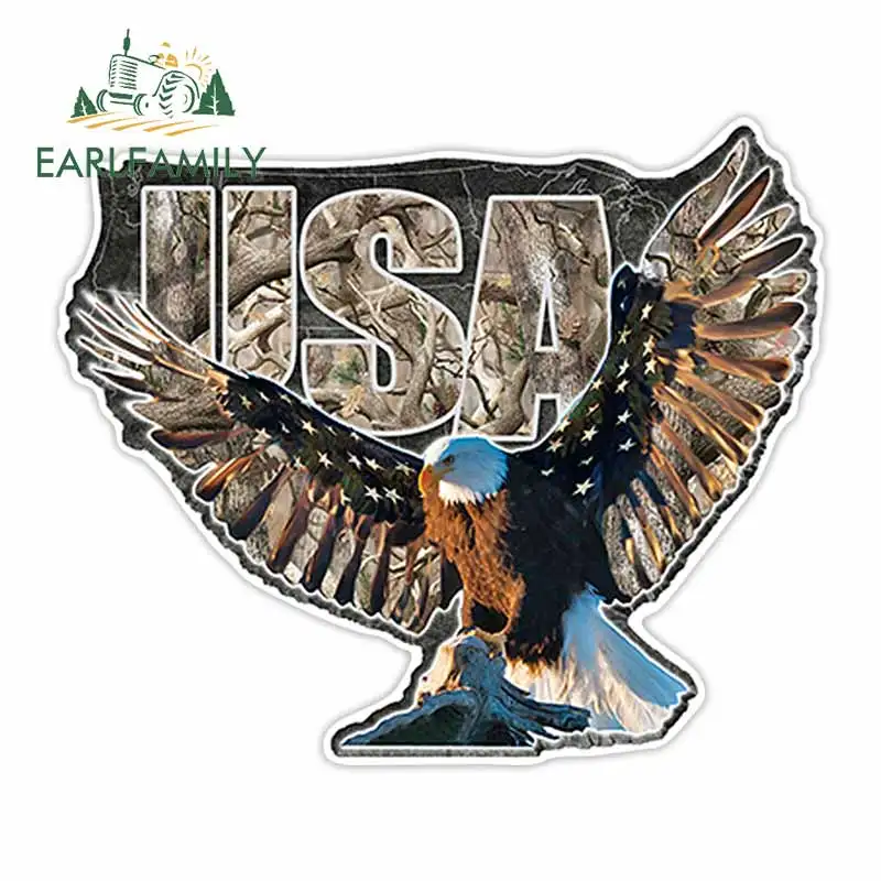 EARLFAMILY 13 см x 10 8 США Орел камуфляжная Наклейка Виниловая наклейка на автомобиль