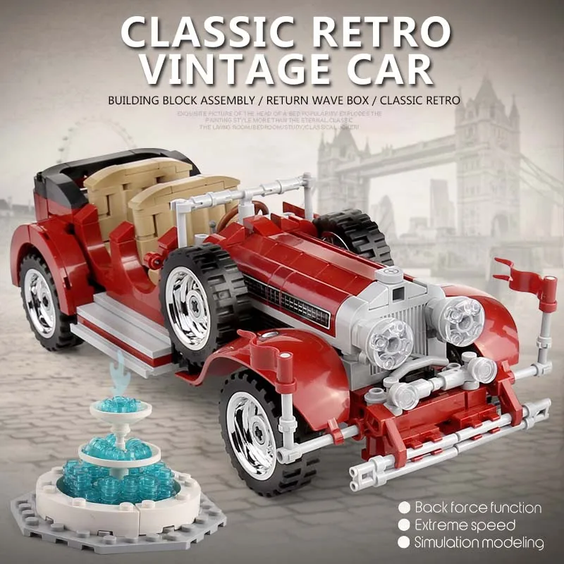 В наличии Sembo 701650 617 шт. игрушечный автомобиль MOC Jalopy Roadster Модель автомобиля