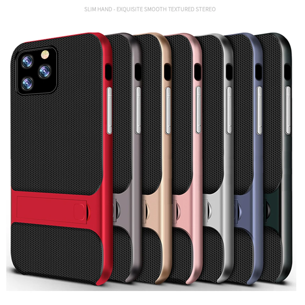 

2019 New for Apple for iPhone 11 Case Shockproof with Kickstand 11Pro Max Xr X Stand Mobile Phone Shell Xs Max 7 8 6 Plus Fundas