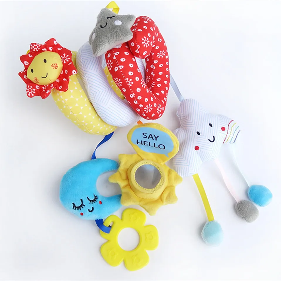 Soft Baby Toys 0-12 Months music Crib Stroller Hanging Spiral kids sensory Educational Toy For newborn babies rattles Bed Bell