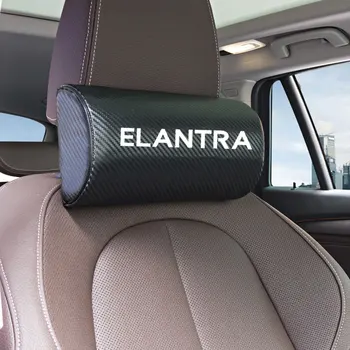 

1pcs Car Neck Pillow PU Leather Seat Head rest Pillows Cushion For hyundai ELANTRA I30 Creta 2014-2019 Car Accessories