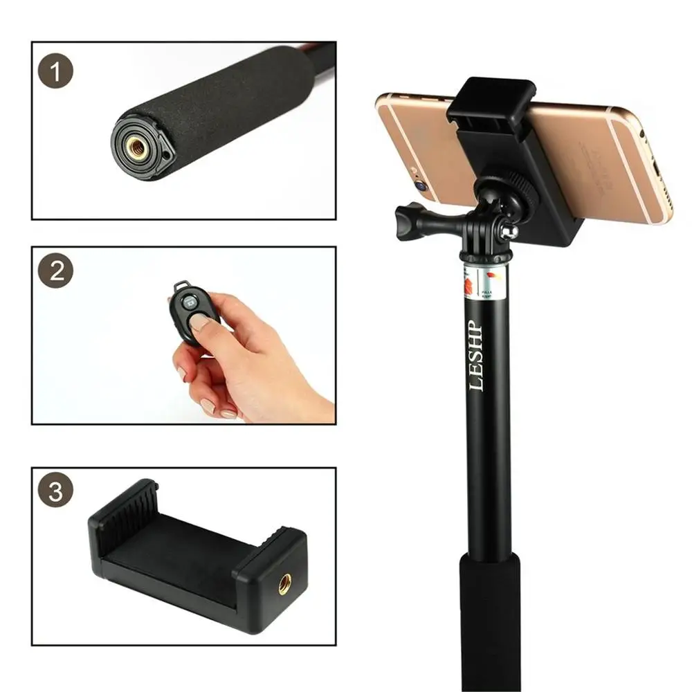 Беспроводные селфи-палки, автомобильный держатель для iPhone 6/6 Plus/5, для смартфонов на Android, выдвижной монопод с регулируемыми углами