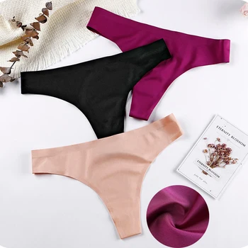

NEW Women Sexy Low-rise Ice Silk Seamless Thong Underwear Ultra-thin Seamless Soft Comfortable Sexy Women Underwear One-piece