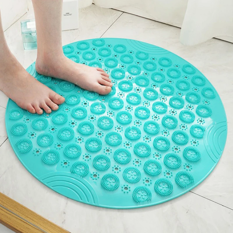 

Round PVC Non Slip Massage Shower Floor Mat Bathroom Green Safety Pad Carpet