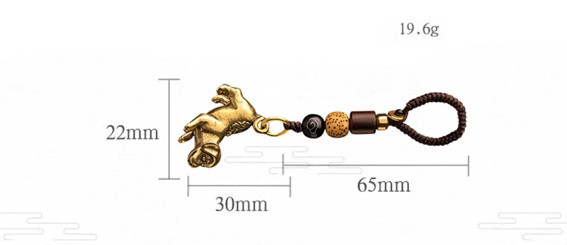 brass dog keychain rope pendant (7)