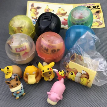 

6pcs/set Pokemon Pikachu Cute Anime Figures Toys Eevee Rowlet Psyduck Cos Kawaii Kids Doll Pocket Monster Action Figma Juguetes