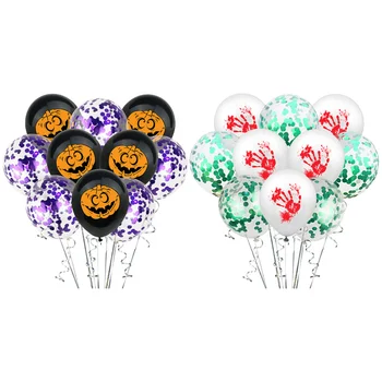 

20Pcs Halloween Decoration Supplies Latex Pumpkin Blood Fingerprint Balloons